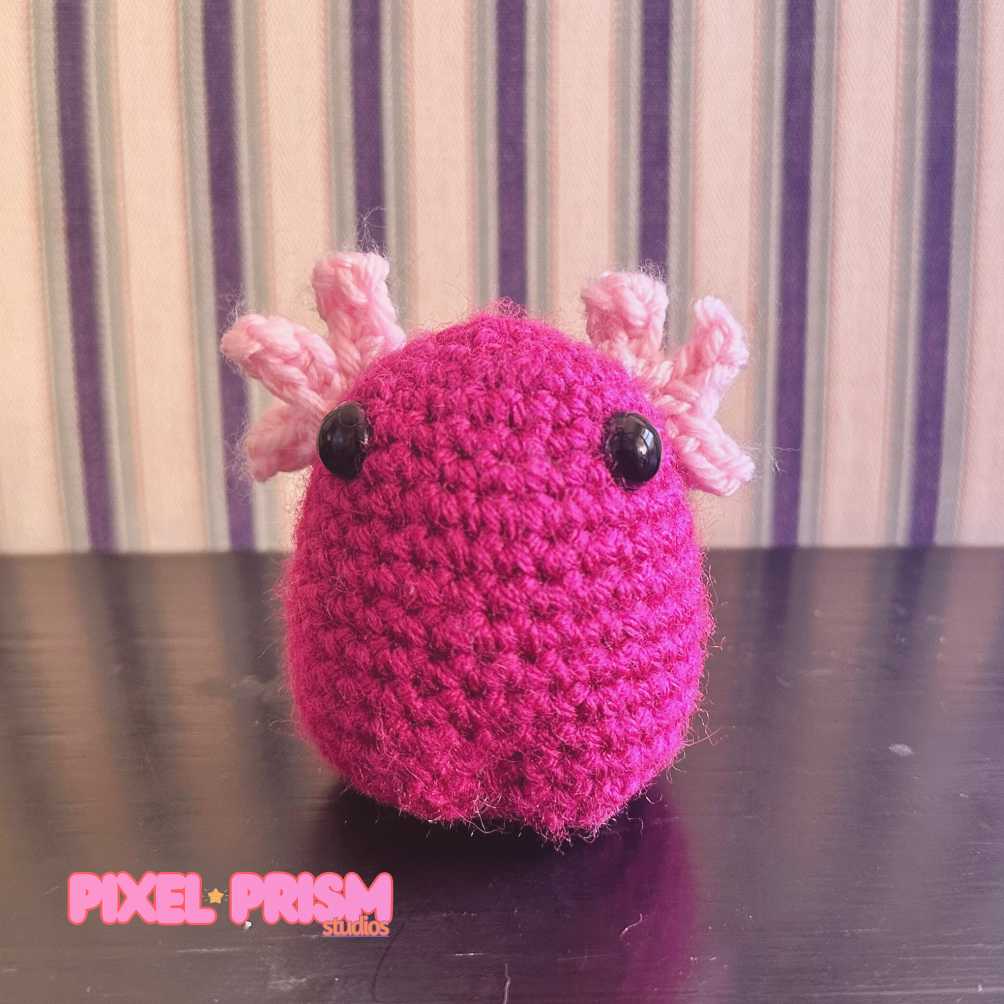 Mini Axolotl Plushie | Handmade Crochet Amigurumi Plush, Desk Sitter