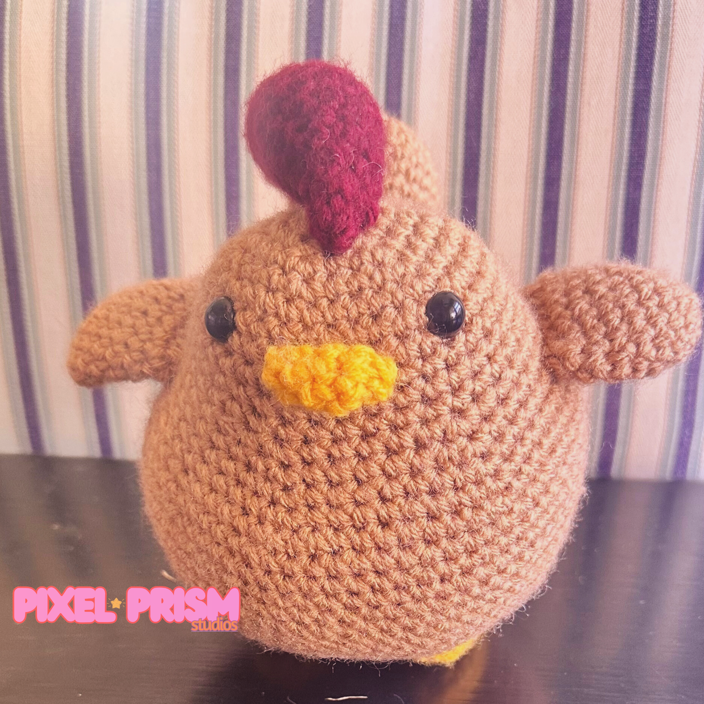 Stardew Valley Brown Chicken | Handmade Crochet Amigurumi Plush, Desk Plush