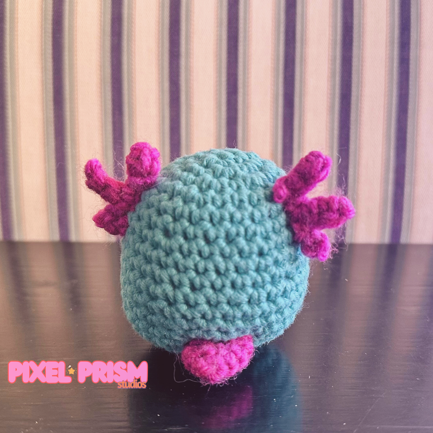 Mini Axolotl Plushie | Handmade Crochet Amigurumi Plush, Desk Sitter