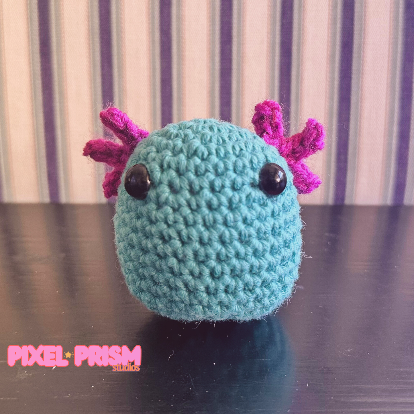 Mini Axolotl Plushie | Handmade Crochet Amigurumi Plush, Desk Sitter