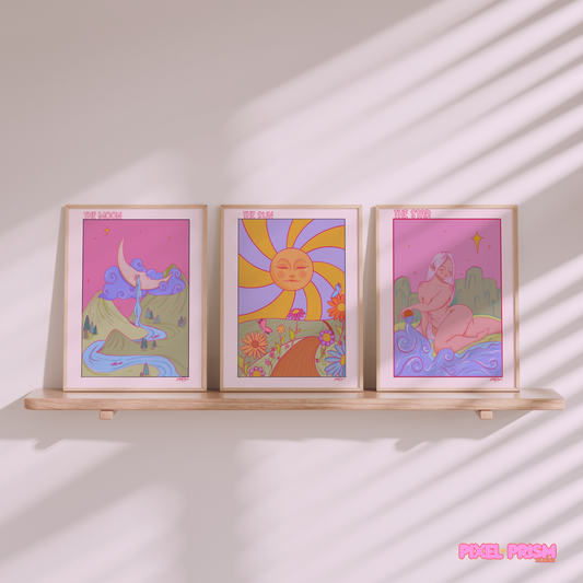 The Sun, The Star, The Moon | Original Art Prints 3-PACK