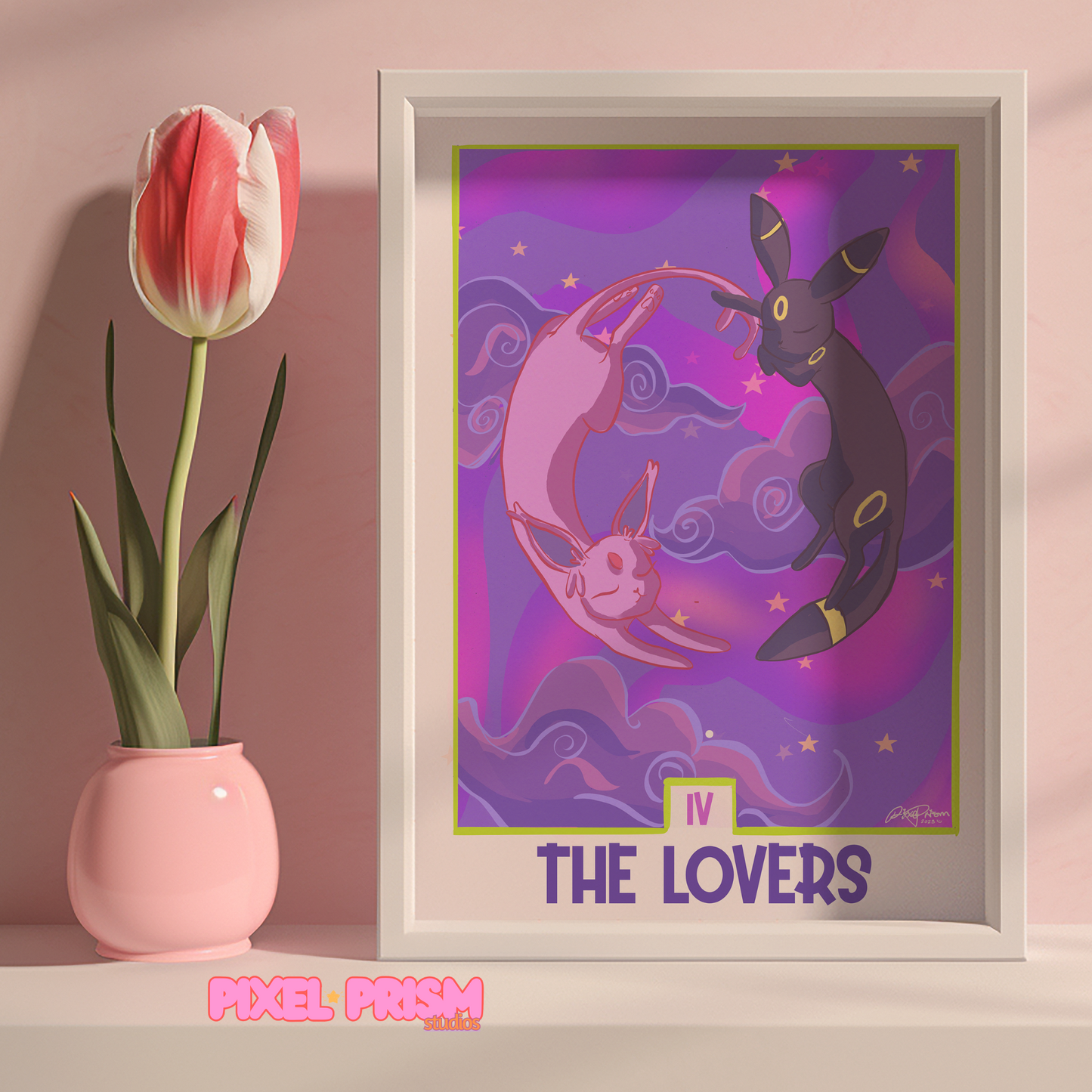 The Lovers Tarot | Umbreon & Espeon Original Art Print